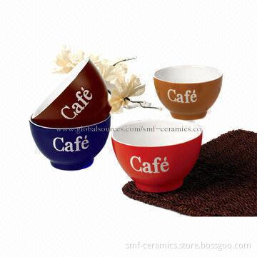 Ceramic Dinnerware Bowl, Comes in 5-inch Glazed Bowl with Hand Paintings, FDA/SGS Certified